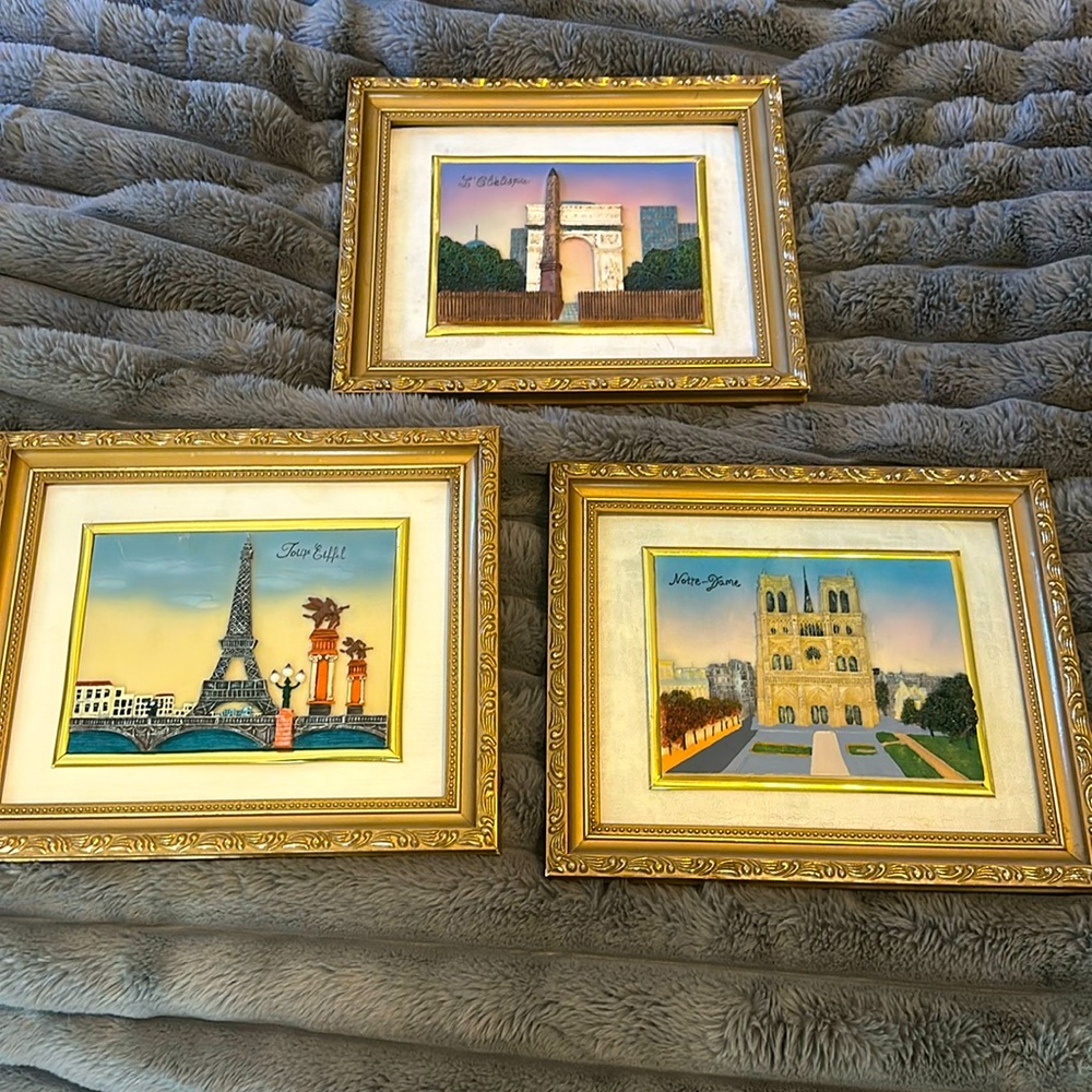 Set of 3 Clay Paris Art